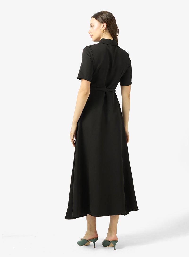 Ginger Collared A Line Midi Dress - Image 2